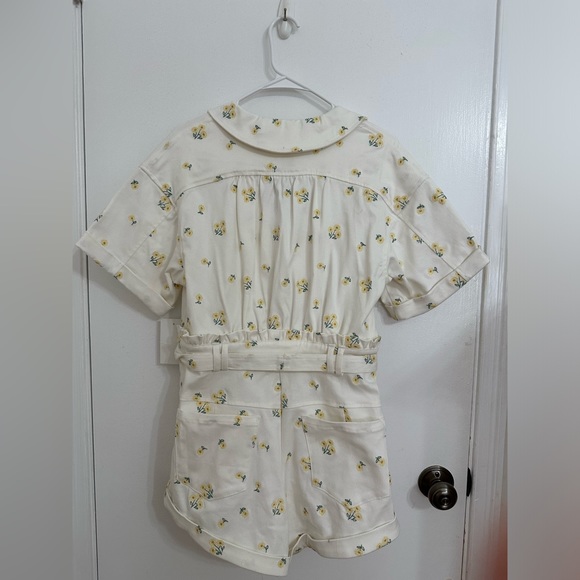 New With Tags NWT For Love & Lemons Waverly Denim Romper Daisy Print - Picture 3 of 5